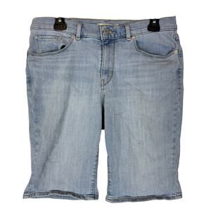 Levi's Classic Bermuda Shorts Womens 30 Blue Denim Stretch Mid-Rise Zip Fly‎